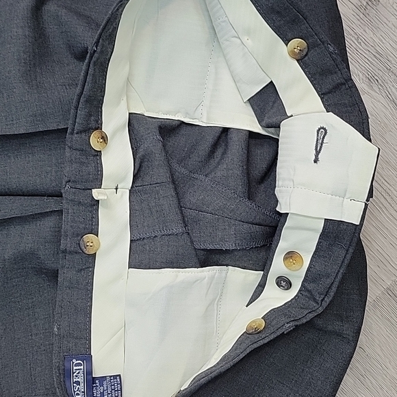 LANDS' END Men's Gray Wool Flat Front Suit Pants - Picture 8 of 10